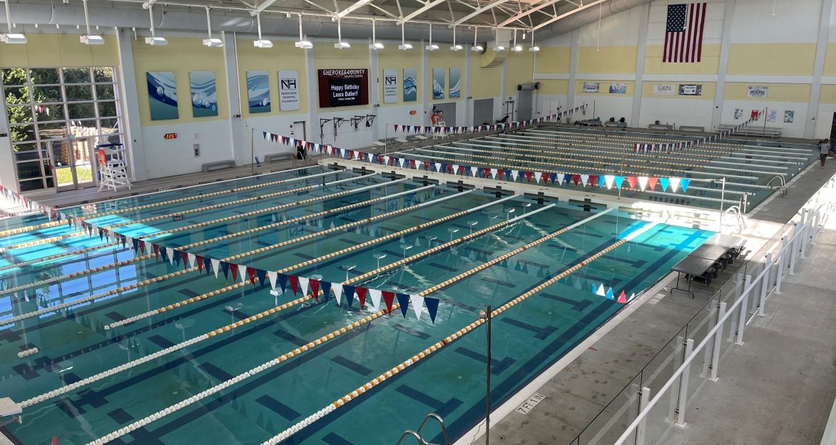 Inside the Aquatic Center
